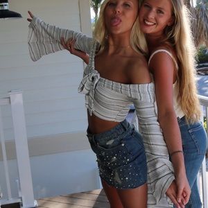 Off the shoulder revolve top